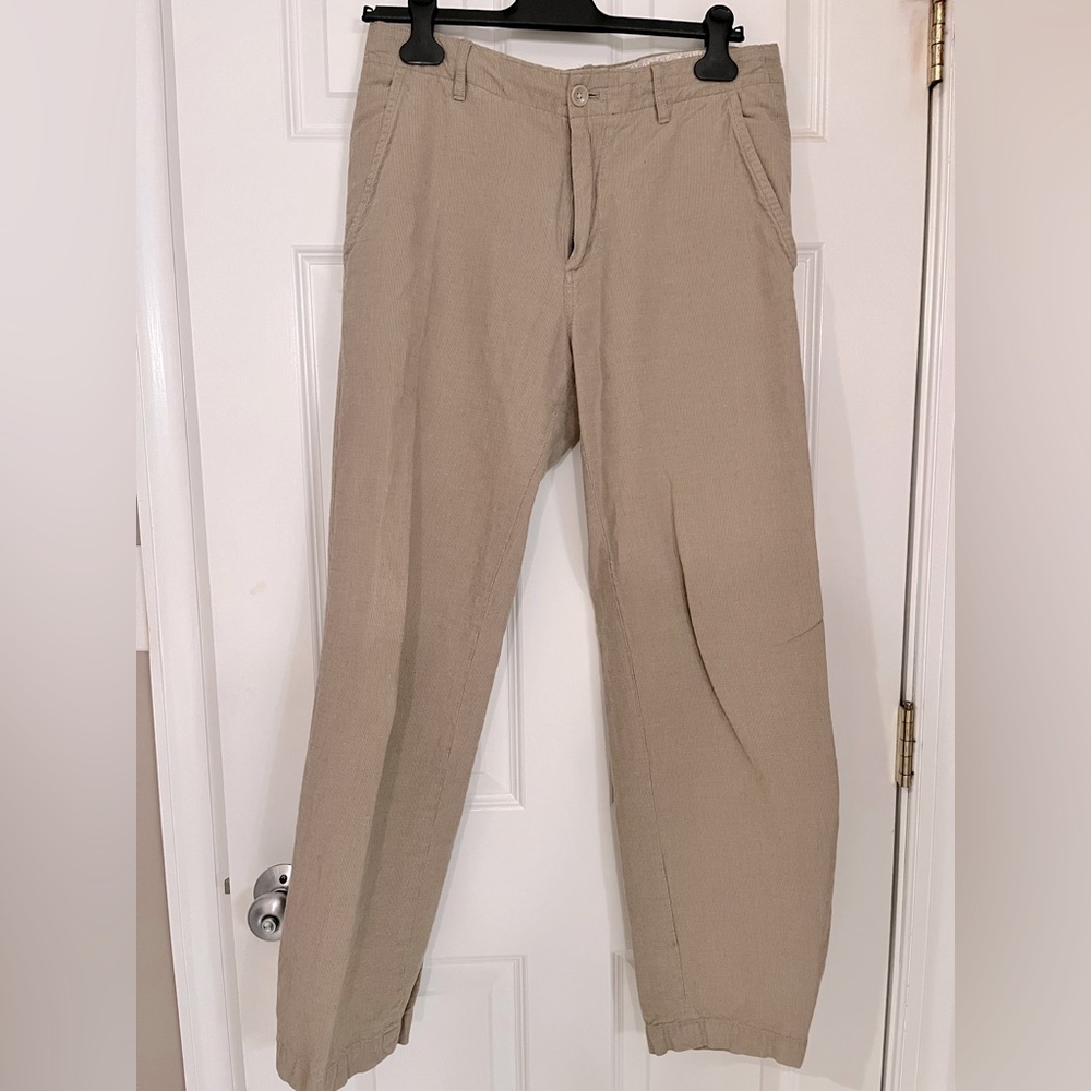 Pinstripe linen pants